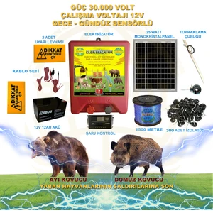 Sensörlü Ayı - Domuz Kovucu Elektrikli Çit EKO1500