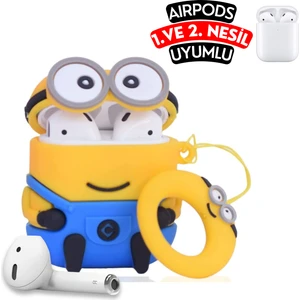 Airpods 1. ve 2. Nesil Uyumlu Minyon Figürlü Sevimli Koruyucu Silikon Kılıf