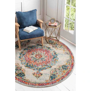 Angora Home Spring Koleksiyonu Dokuma Makine Halısı SP1002 120 x 120 Yuvarlak