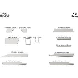 meriç cockpit design Meriç® Opel Vectra A Ön Torpido Kaplama Maun 12 Parça 1987-1995