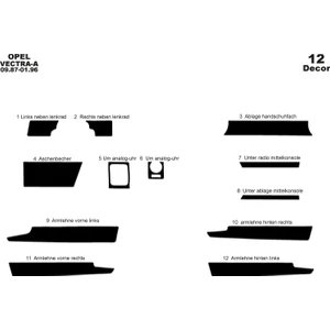 meriç cockpit design Meriç® Opel Vectra A Ön Torpido Kaplama Maun 12 Parça 1987-1995