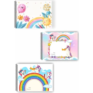 3'lü Set Resim Defteri, Küçük Boy Resim Defteri Resim Defteri,15 Yaprak, Spiralli Resim Defteri ölçü 17*25