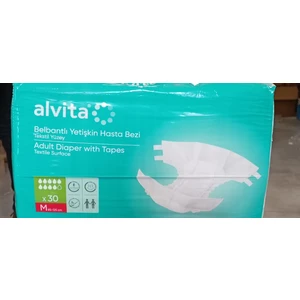 Alvita  Tekstil Yüzeyli Belbantlı Yetişkin Hasta Bezi 30'lu