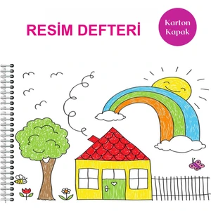 6 Adet Küçük Resim Defteri, Spiralli Resim Defteri, 15 Yaprak Spiralli, Resim Defteri Ölçü:17*25