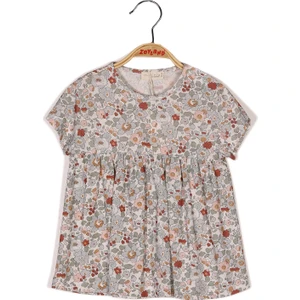 Kız Bebek Çiçekli Baskılı T-Shirt