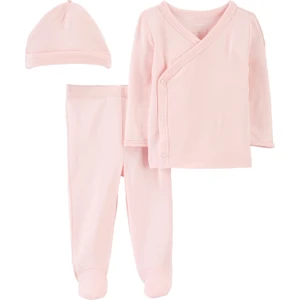 Kız Bebek Alt Üst Set 3'lü Paket Pembe
