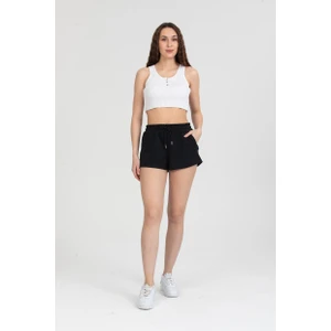 Kadın Beli Lastikli Basic Kısa Cepli Şort