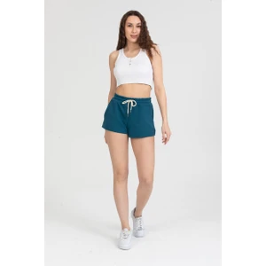 Kadın Beli Lastikli Basic Kısa Cepli Şort