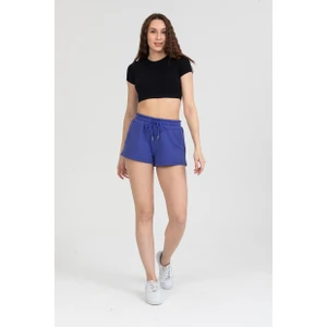 Kadın Beli Lastikli Basic Kısa Cepli Şort