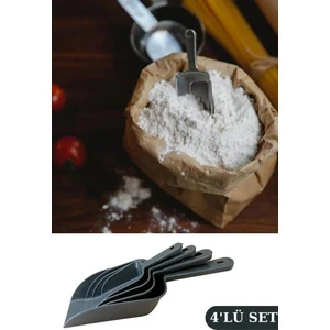 4 Boy Baharat Küreği Un Şeker Bakliyat Deterjan Erzak Ölçü Kaşığı 4’lü