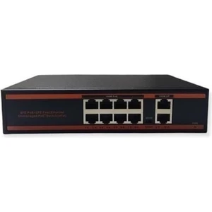 8 Port Poe+ 10-100 Mbps 2 Port 10-100 Uplink Switch 150W