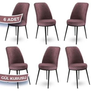 Concept Dexa Serisi Üst Kalite Mutfak Sandalyesi Metal Siyah Iskeletli 6 Adet  Sandalye
