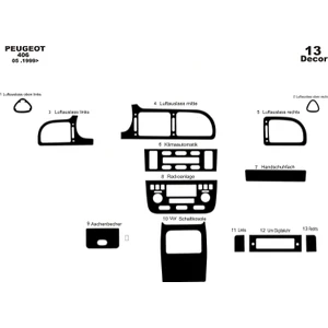 meriç cockpit design Meriç® Peugeot 406 Ön Torpido Kaplama Maun 13 Parça 1999-2005
