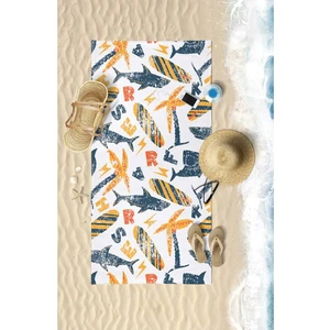 Shark Summer Dijital Baskılı 75X150 cm Plaj Havlusu