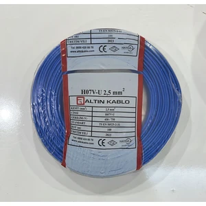 Altın Kablo 2.5 mm Nya Kablo Tek Damar Mavi 100 Metre