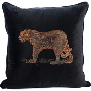 Mikasa Moor Leopar Nakışlı Siyah 55X55 Yastık Kırlent