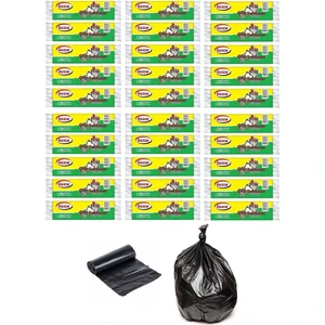 Orta Boy Çöp Torbası 55X60 cm 20 Li Rulo x 30 Paket = 600 Adet Siyah