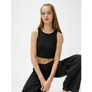 Basic Atlet Halter Yaka Nervürlü Dar Kesim