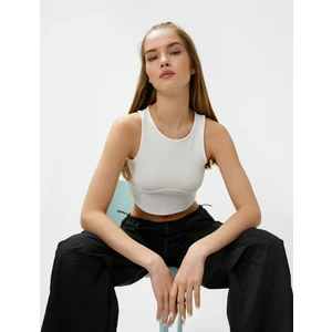 Basic Atlet Halter Yaka Nervürlü Dar Kesim