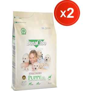 Bonacibo Puppy Lamb & Rice 3 kg x 2 Adet Kuzu Etli ve Pirinçli Yavru Köpek Maması