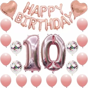 Çıtıpıtıstore Lüks 10 Yaş Happy Bırthday Balon Set