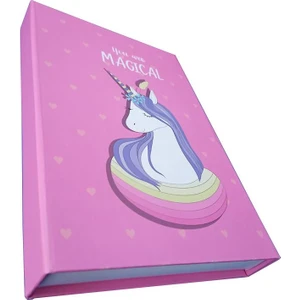 Hatıra Defteri Kilitli Kız Modeli Günlük Defteri Unicorn Hediye Kutulu 100 Yaprak Çizgili 1 Adet Unicorn