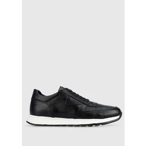 Siyah Deri Erkek Sneaker