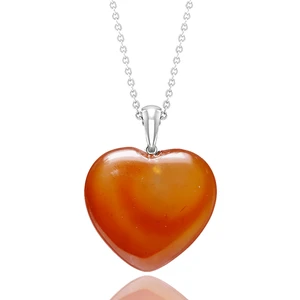 Tesbih Atölyesi Sertifikalı Kalp Kesim Yemen Akik Taşı Kolye