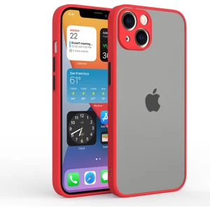 Apple iPhone 14  Kılıf 3D Kamera Korumalı Arkası Mat Kenarları Renkli Smoke Case
