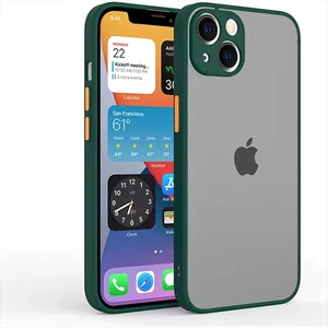 Apple iPhone 14 Plus Kılıf 3D Kamera Korumalı Arkası Mat Kenarları Renkli Smoke Case
