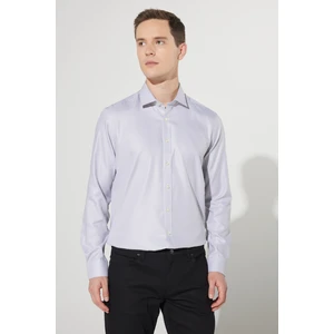 ALTINYILDIZ CLASSICS Erkek Gri Ütü Gerektirmez Taılored Slim Fit Dar Kesim Klasik Yaka %100 Pamuk Non-Iron Gömlek