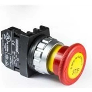 H200EE H Serisi Plastik 1nc Acil Stop 40 mm Çevirmeli Etiketli Kırmızı 30 mm Buton