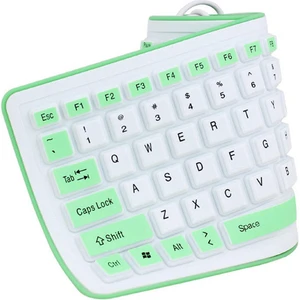 Happy World Shopping Yeni Taşınabilir Sessiz Katlanabilir Silikon Klavye USB Kablolu Esnek Yumuşak Su Geçirmez Roll Up Silika Jel Klavye Pc Laptop Için (Yurt Dışından)
