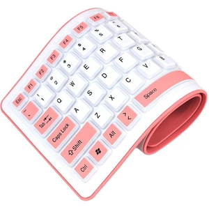 Happy World Shopping Yeni Taşınabilir Sessiz Katlanabilir Silikon Klavye USB Kablolu Esnek Yumuşak Su Geçirmez Roll Up Silika Jel Klavye Pc Laptop Için (Yurt Dışından)