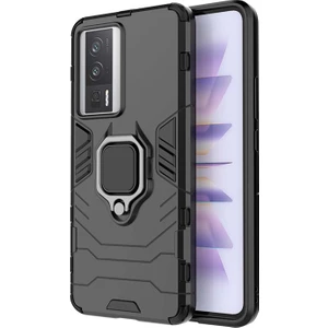 Xiaomi Redmi K60 / K60 Pro Batman Serisi Yüzük Standlı Armor Kılıf - Siyah AL3349