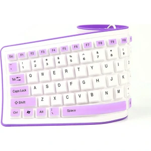 Happy World Shopping Yeni Taşınabilir Sessiz Katlanabilir Silikon Klavye USB Kablolu Esnek Yumuşak Su Geçirmez Roll Up Silika Jel Klavye Pc Laptop Için (Yurt Dışından)