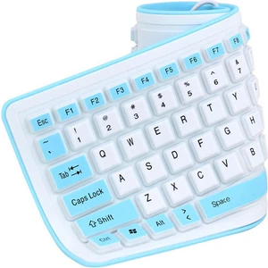 Happy World Shopping Yeni Taşınabilir Sessiz Katlanabilir Silikon Klavye USB Kablolu Esnek Yumuşak Su Geçirmez Roll Up Silika Jel Klavye Pc Laptop Için (Yurt Dışından)