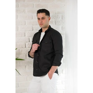 Regular Fit Çift Cepli Renkli Erkek Pamuklu Kot Gömlek