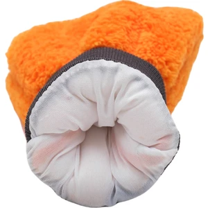 Welsoft Oto Yıkama Eldiveni Astarlı Araç Temizleme Mikrofiber Araba Cila Eldiveni Turuncu