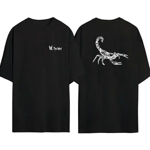 The Wert Unisex Akrep Baskılı Siyah Oversize Tshirt