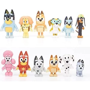 Hot Shopping 12'li Bluey Friends Collie Oyuncak Seti - Renkli (Yurt Dışından)