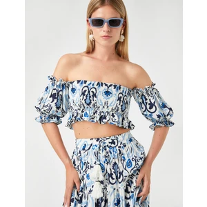 Straplez Crop Bluz