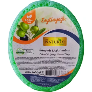 Doğal Sponge Olive Oil Cilt Sabunu Doğal Nemlendirici Arındırıcı Süngerli Zeytinyağlı Sabun 150 gr