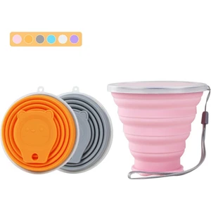 Kapaklı Seyahat Taşınabilir Silikon Katlanır Bardak (Yurt Dışından)