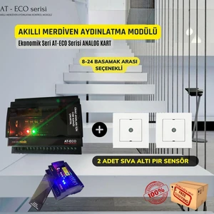 At-Eco Serisi Akıllı Merdiven Kontrol Kartı+ 2 Adet Pır Sensör Kiti