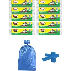 Orta Boy Çöp Torbası 55x60 cm 20 Li Rulo x 10 Paket = 200 Adet Mavi