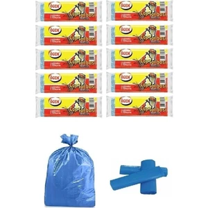 Büyük Boy Çöp Torbası 65x80 cm10 Lu Rulo x 10 Paket = 100 Adet Mavi
