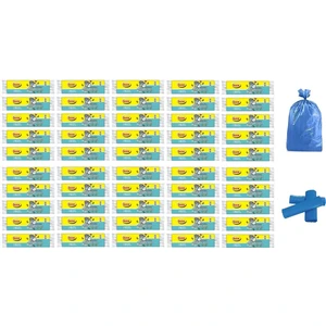 Battal Boy Çöp Poşeti 75x90 cm 10 Lu Rulo x 50 Paket = 500 Adet Mavi