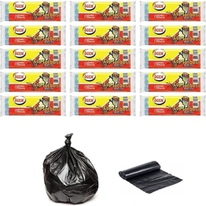 Büyük Boy Çöp Torbası 65x80 cm 10 Lu Rulo x 20 Paket = 200 Adet Siyah