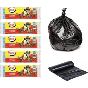 Büyük Boy Çöp Poşet 65X80 cm 50 Lt 10'lu Rulo x 5 Paket = 50 Adet Siyah